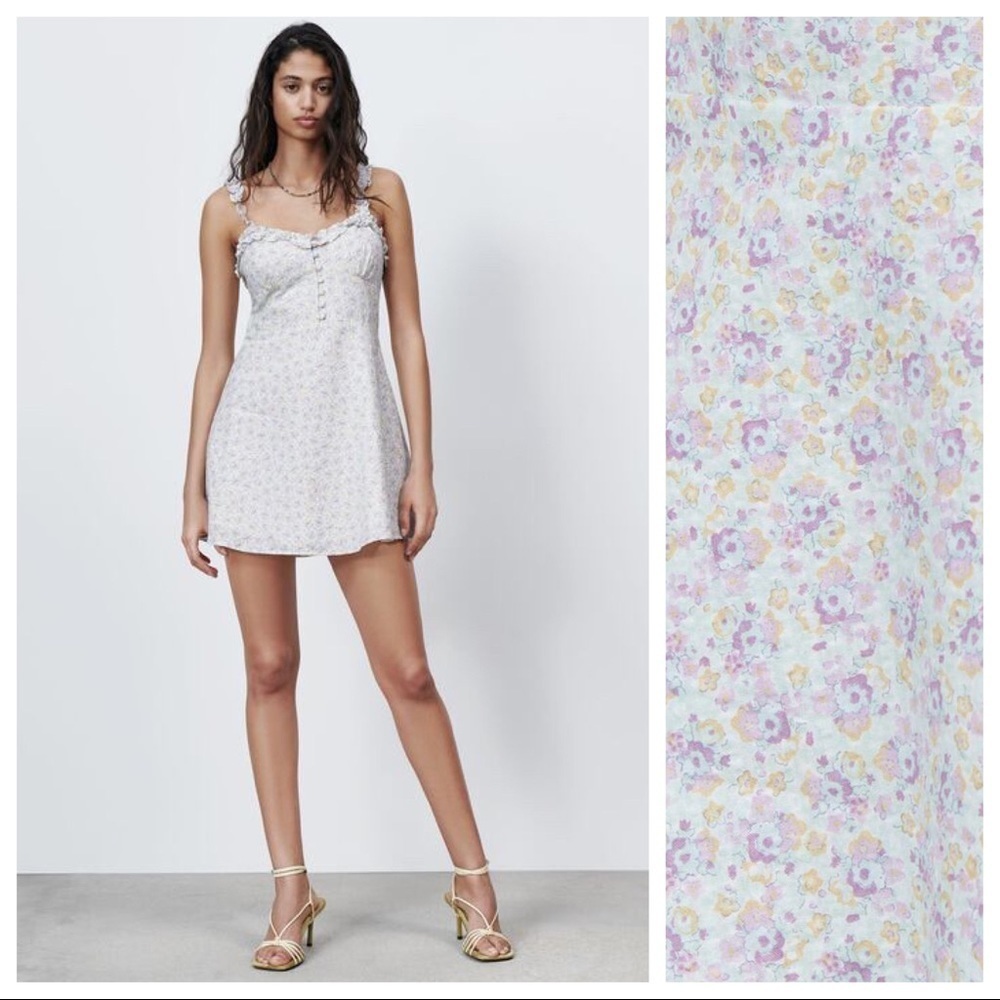 🌹NWT. Zara Floral Print Mini Dress. Size S.